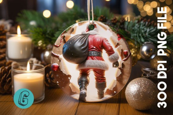 3D Santa Christmas Ornament Back 15 Illustrations Review