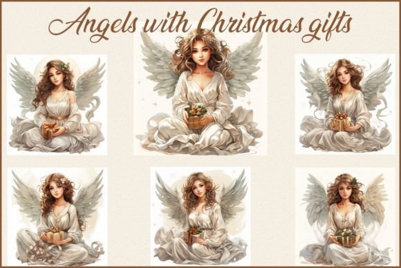 Angels with Christmas Gifts - JPG: A Fresh Look at Seasonal Illustrations