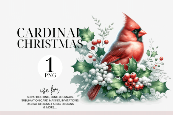 Cardinal Christmas PNG Review for Bloggers and Illustrations