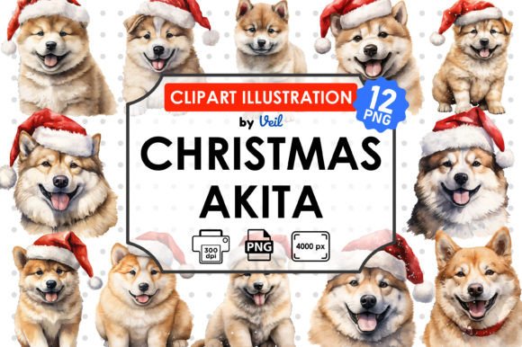 Christmas Akita Clipart Sublimation: A Review for Handmade Illustrations