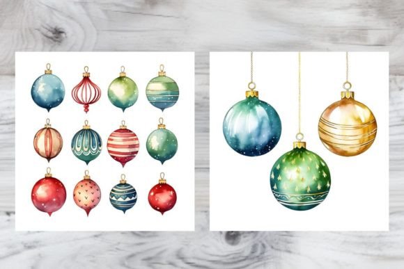 Christmas Bauble Watercolor Illustration for Modern Blogs