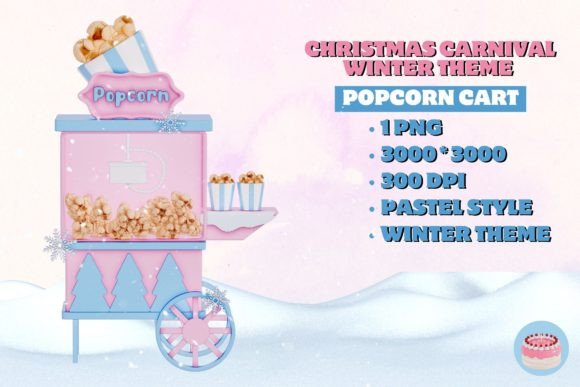 Christmas Carnival Winter - Popcorn Cart Illustrations Review