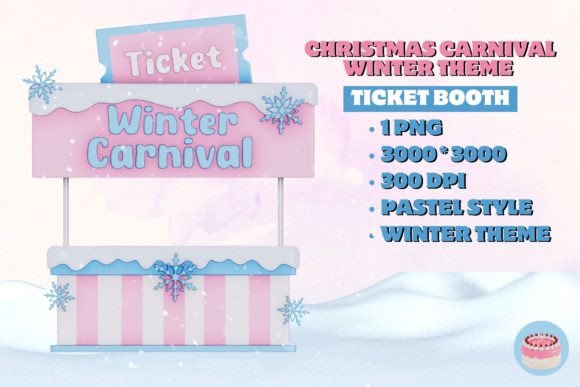 Christmas Carnival Winter – Ticket Booth Illustrations