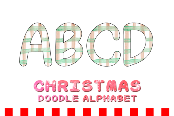 Christmas Doodle Alphabet Letter 130 for Festive Illustrations