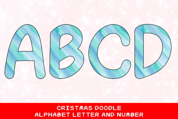 Christmas Doodle Alphabet Letter 54 for Festive Illustrations