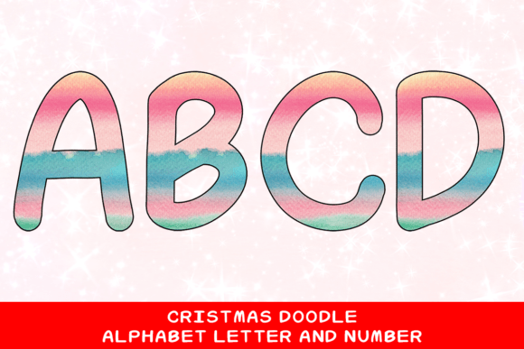 Christmas Doodle Alphabet Letter 58 for Seasonal Illustrations