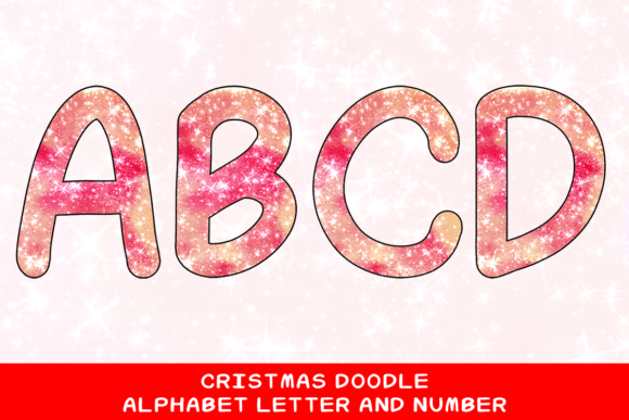 Christmas Doodle Alphabet Letter 81 for Festive Illustrations