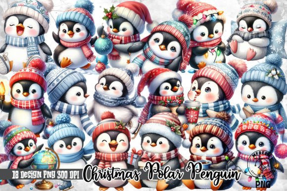 Christmas Polar Penguin Sublimation for Creative Illustrations