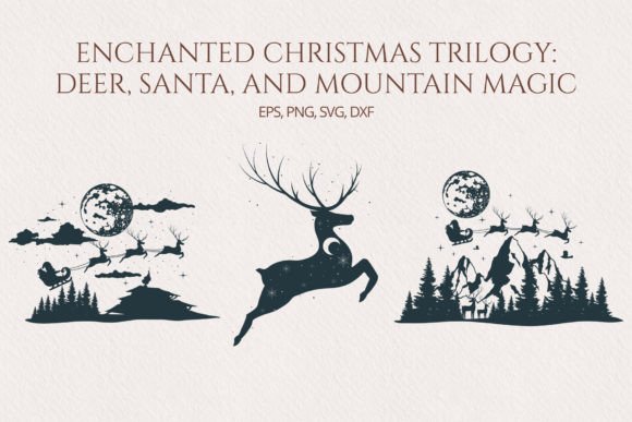 Christmas SVG Mystical Set. Santa Deer: Premium Illustrations for Editors