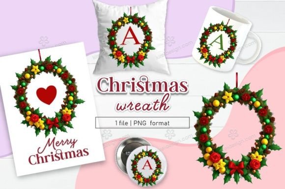 Christmas Wreath Clipart Sublimation 07: A Review for Illustrations