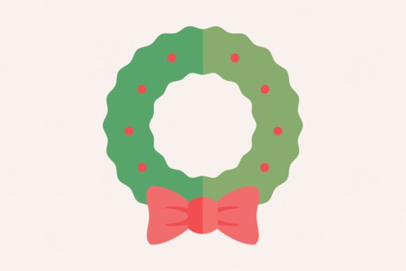 Circular Christmas Door Wreath Vector for Illustrations