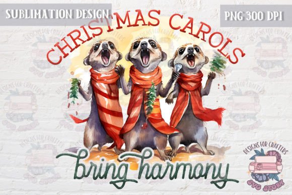 Cozy Christmas PNG Sublimation Carols Illustrations