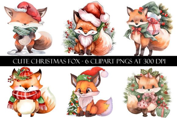 Cute Christmas Fox Clipart Review for Embroidery