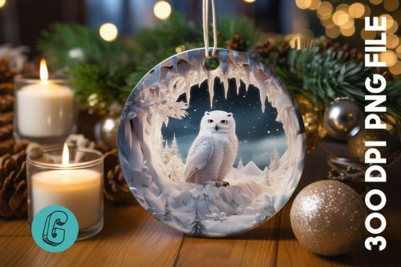 Cute Owl Christmas Ornament PNG 16 for Modern Illustrations