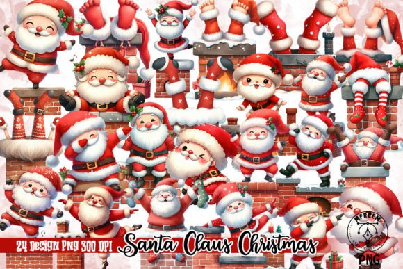 Funny Santa Claus Christmas Clipart PNG for Brand Illustrations