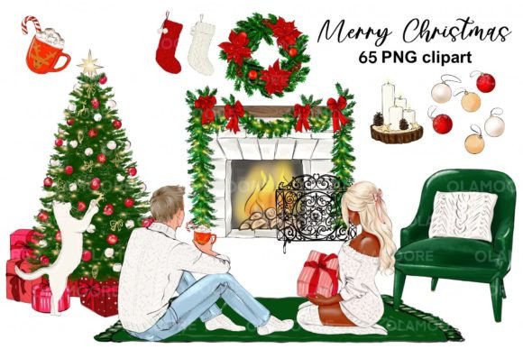 Merry Christmas Family Png Clipart for Illustrations