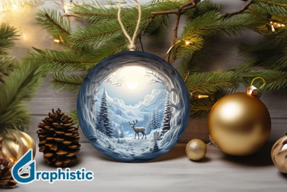 Reindeer Christmas Ornament PNG 01: A Review for Modern Illustrations