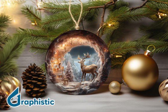 Reindeer Christmas Ornament PNG 07: A Seller's Review of Illustrations