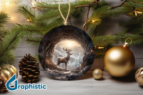 Reindeer Christmas Ornament PNG 09 Review for Illustrations