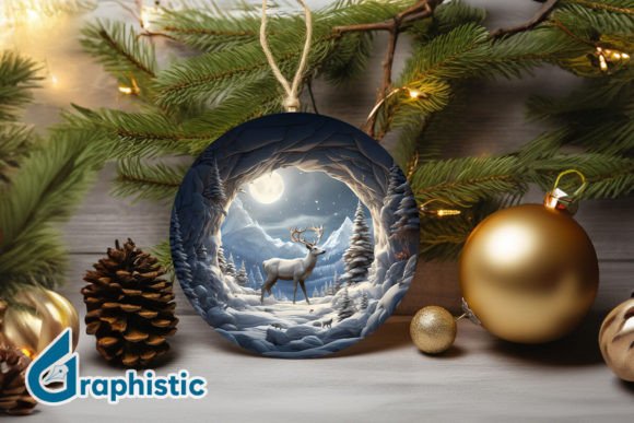 Reindeer Christmas Ornament PNG 15 Illustrations Review