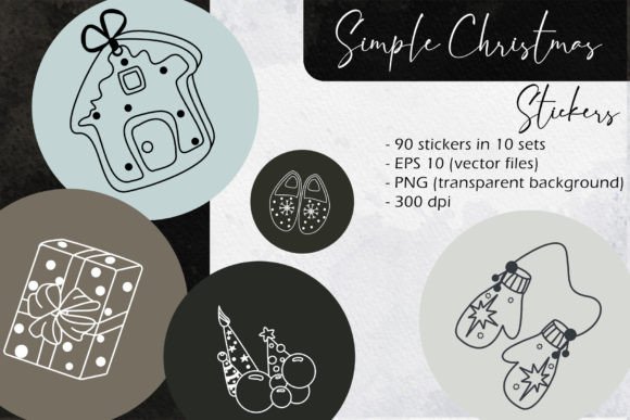 Simple Christmas Stickers: A Review for Commercial Illustrations