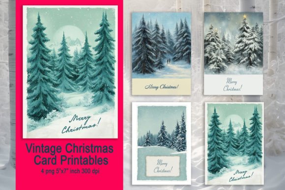 Vintage Christmas Card Merry Christmas Illustrations Review